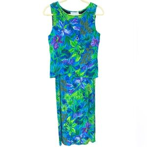 VINTAGE Vibrant Floral Rayon Dress